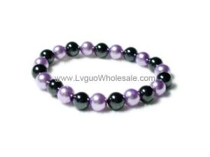 Hematite Stone Beaded Stretch Bracelet